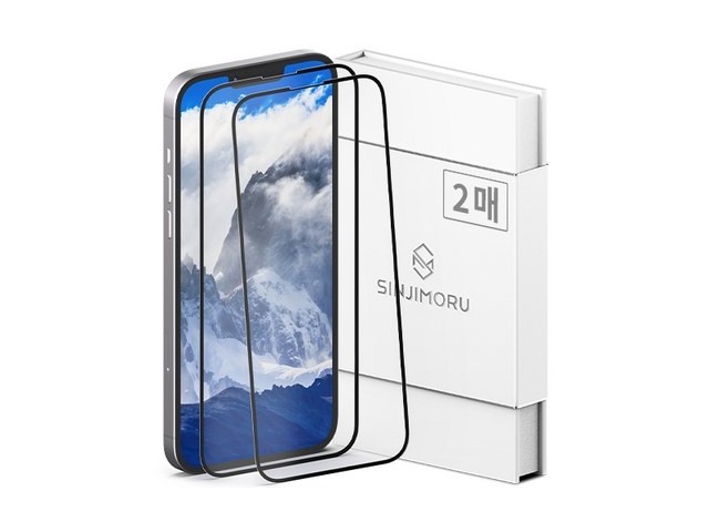 [아이폰14 플러스 강화필름] 다재다능한 아이템 신지모루 풀커버 하이브리드 강화유리 휴대폰 액정보호필름 2매입