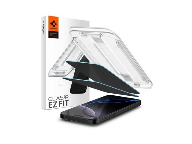 [아이폰16프로 필름 슈피겐] 핫 아이템 슈피겐  강화유리 사생활보호 tREZ핏 프라이버시 액정 보호 필름 2P AGL07929